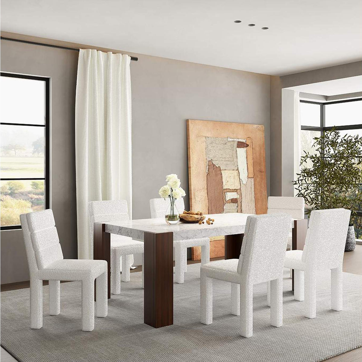 DN02157 Hettie Dining Table with Engineeed Stone Top