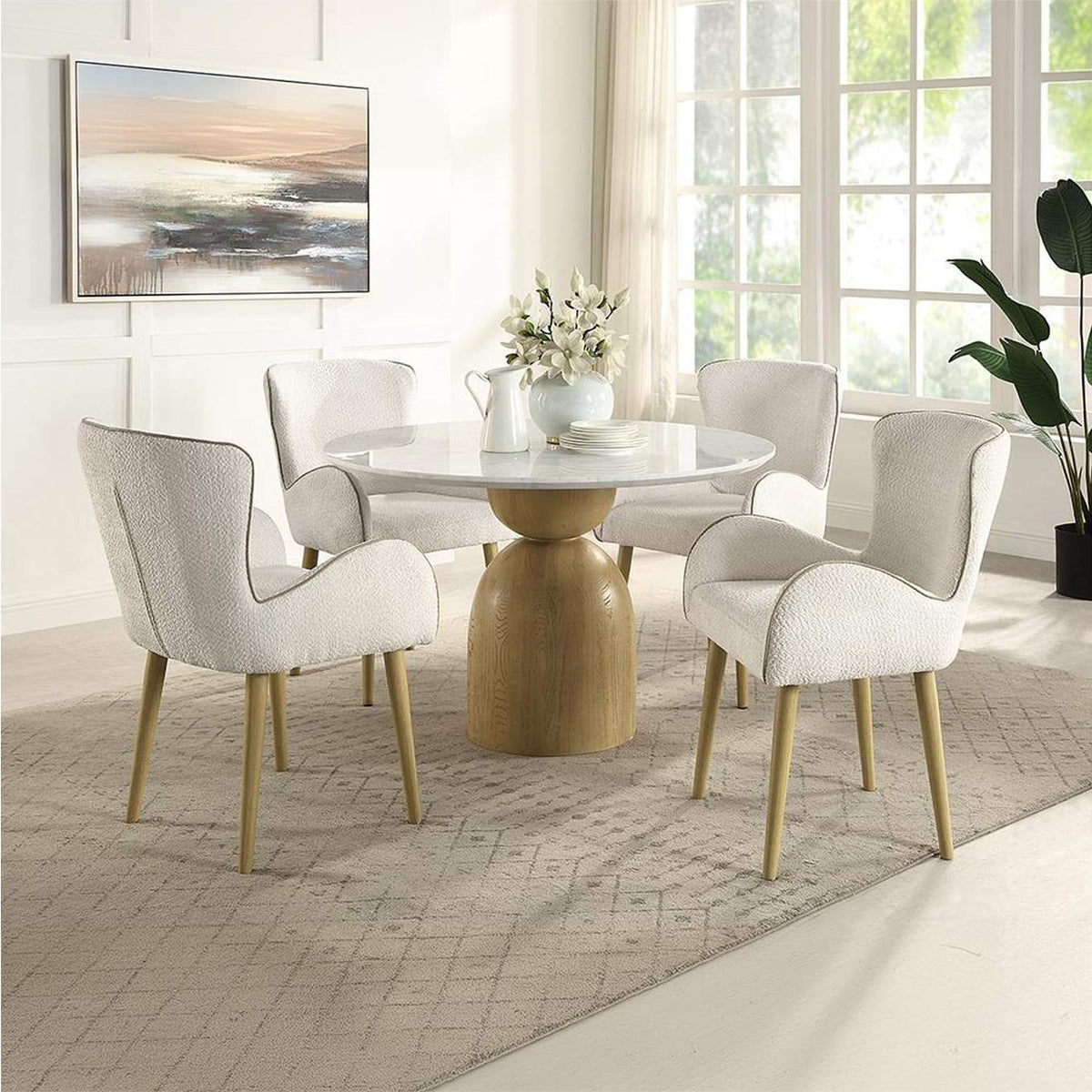 DN02390 Kala Round Dining Table with Marble Top