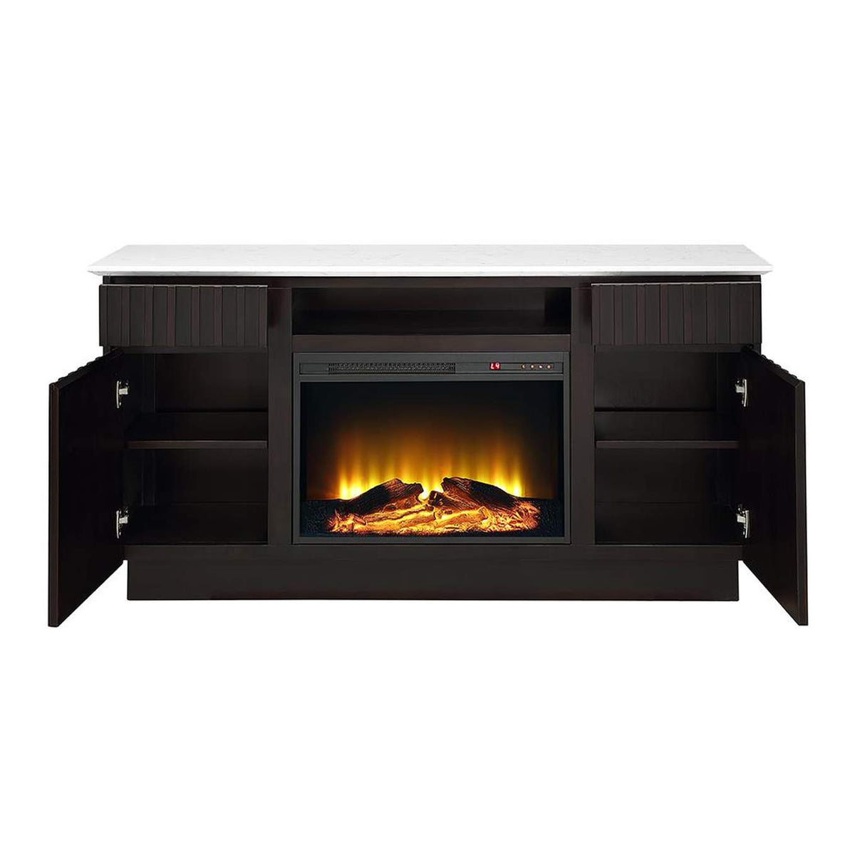 DN02718 Jaramillo Server with Natural Marble Top and Fireplace