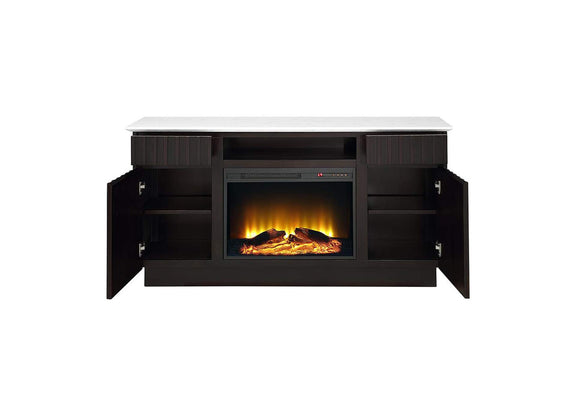 DN02718 Jaramillo Server with Natural Marble Top and Fireplace