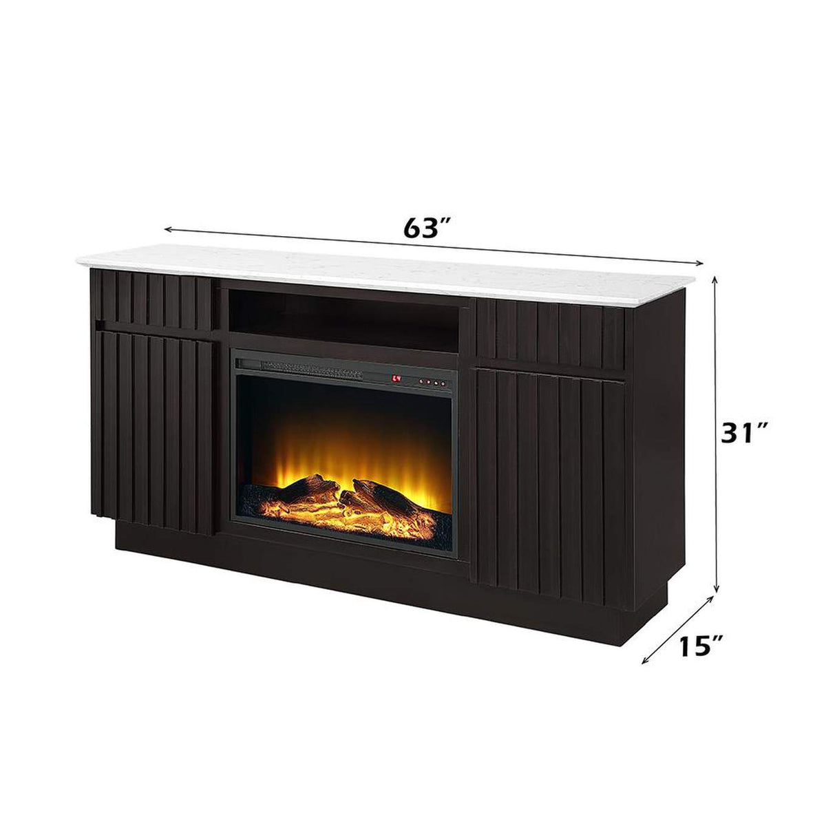 DN02718 Jaramillo Server with Natural Marble Top and Fireplace
