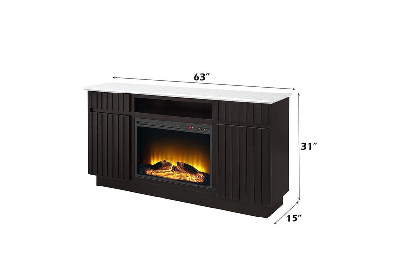 DN02718 Jaramillo Server with Natural Marble Top and Fireplace