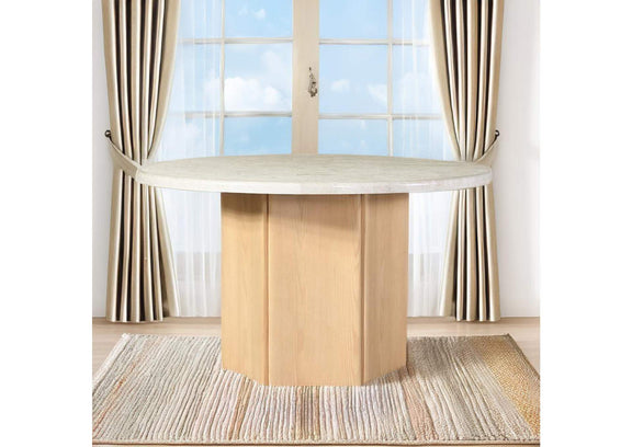 DN02875 Qwin Round Dining Table with Marble Top