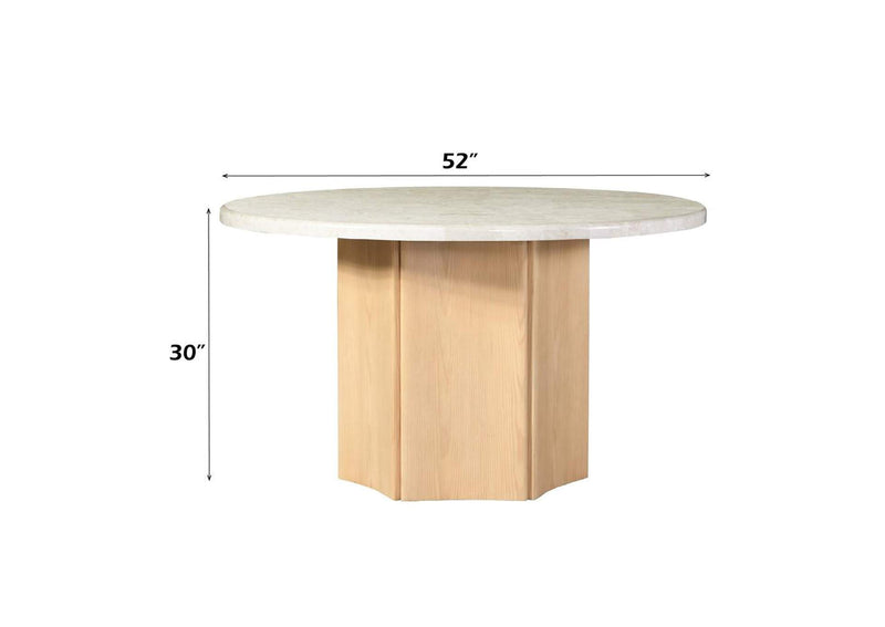 DN02875 Qwin Round Dining Table with Marble Top