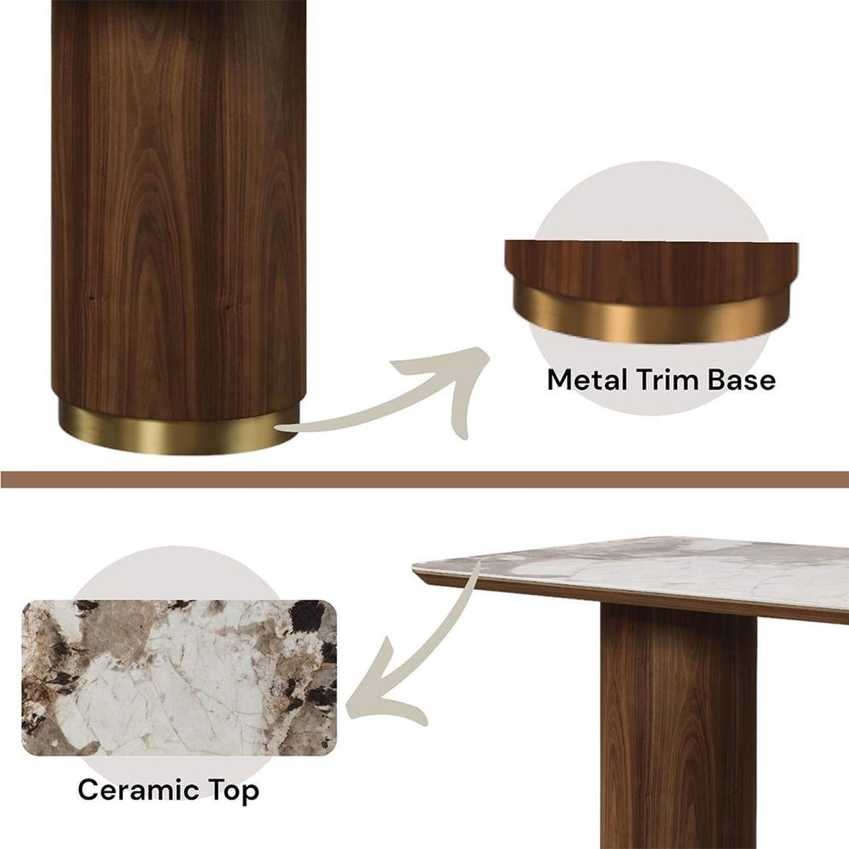 DN03145 Willene Dining Table with Ceramic Top