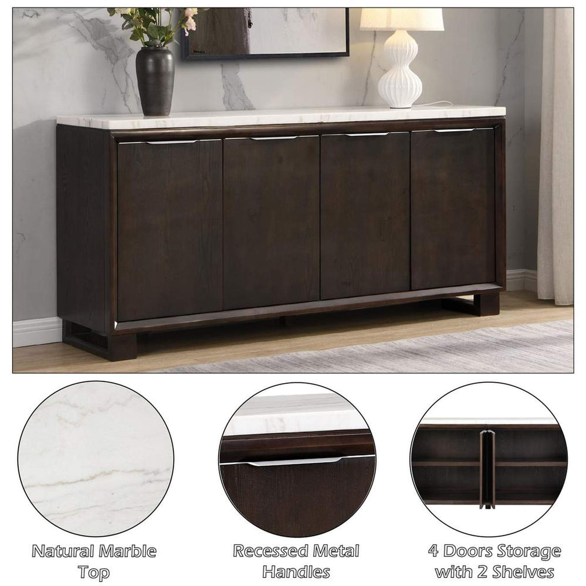DN03198 Edwyn Server with Marble Top