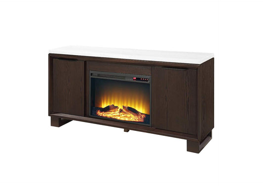 DN03199 Edwyn Server with Natural Marble Top and Fireplace