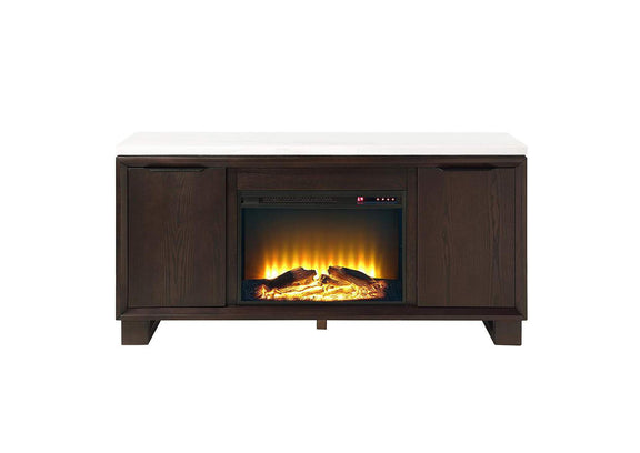 DN03199 Edwyn Server with Natural Marble Top and Fireplace