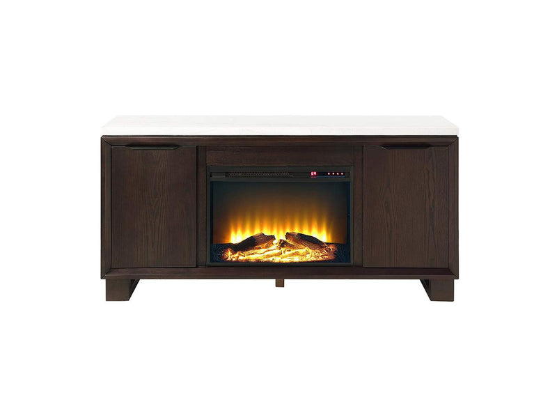 DN03199 Edwyn Server with Natural Marble Top and Fireplace