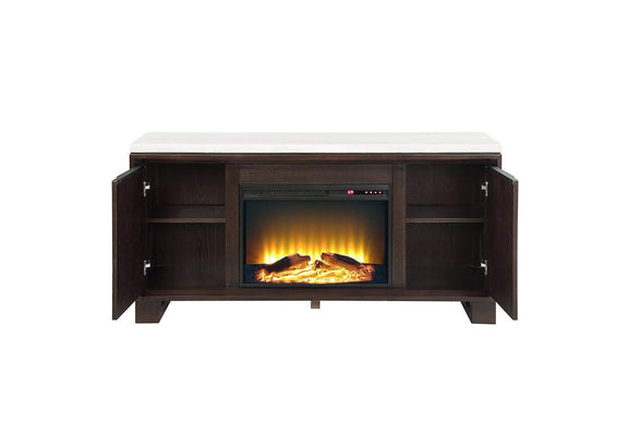 DN03199 Edwyn Server with Natural Marble Top and Fireplace