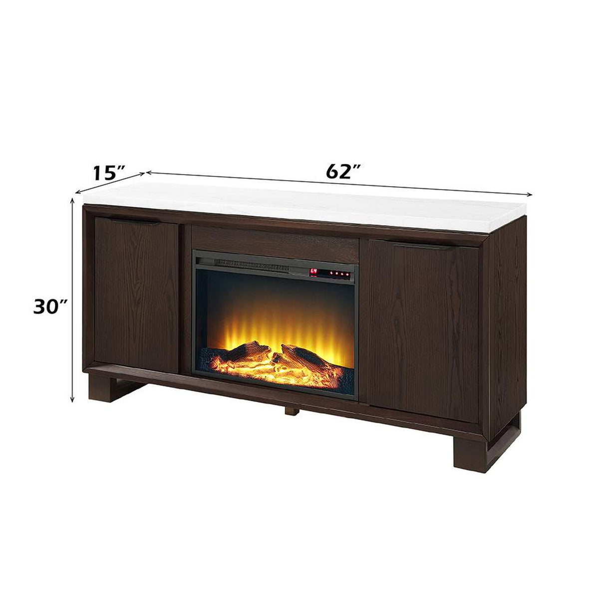 DN03199 Edwyn Server with Natural Marble Top and Fireplace