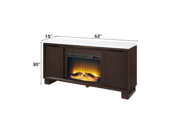 DN03199 Edwyn Server with Natural Marble Top and Fireplace