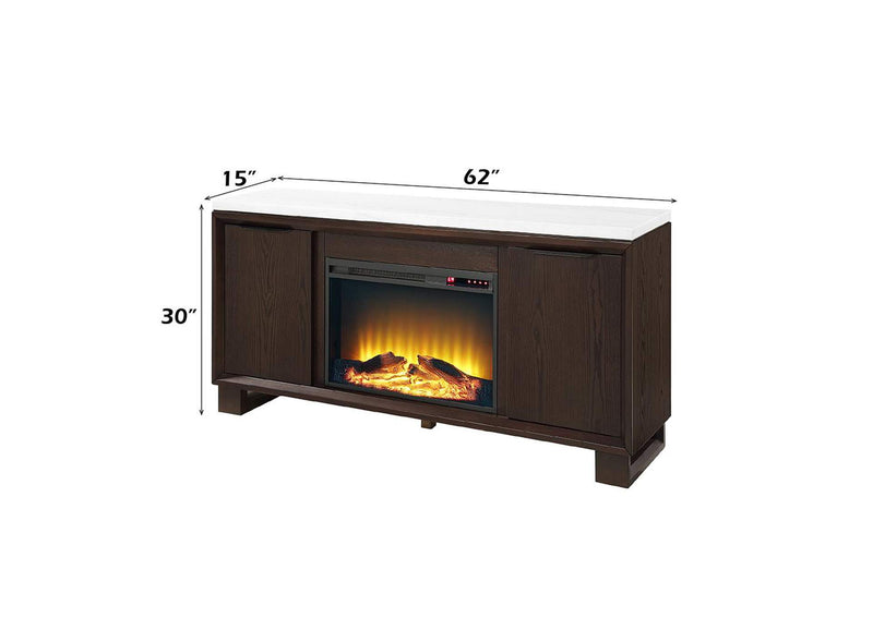 DN03199 Edwyn Server with Natural Marble Top and Fireplace