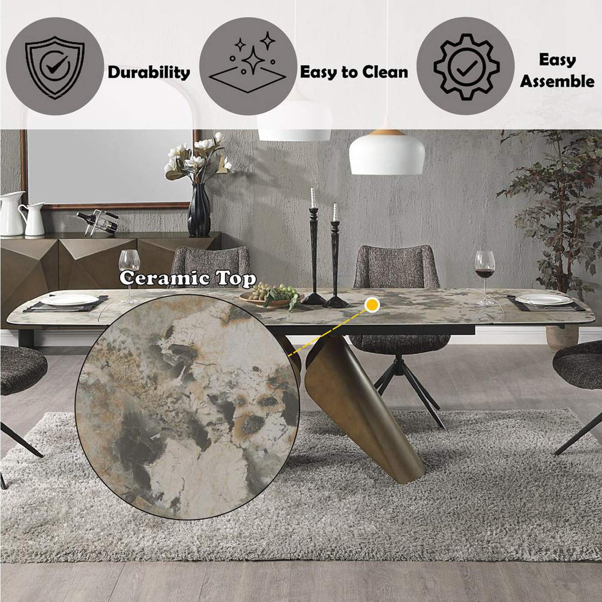 DN03595 Malika Dining Table
