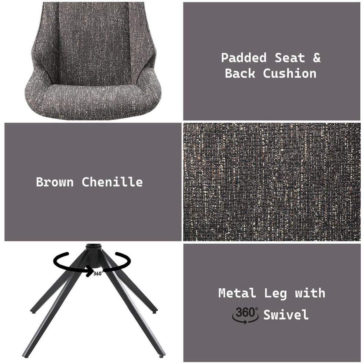DN03596 Malika Side Chair with Swivel - Set of 2