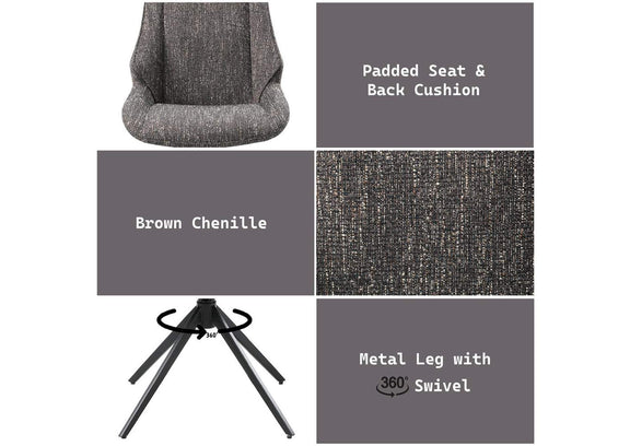 DN03596 Malika Side Chair with Swivel - Set of 2