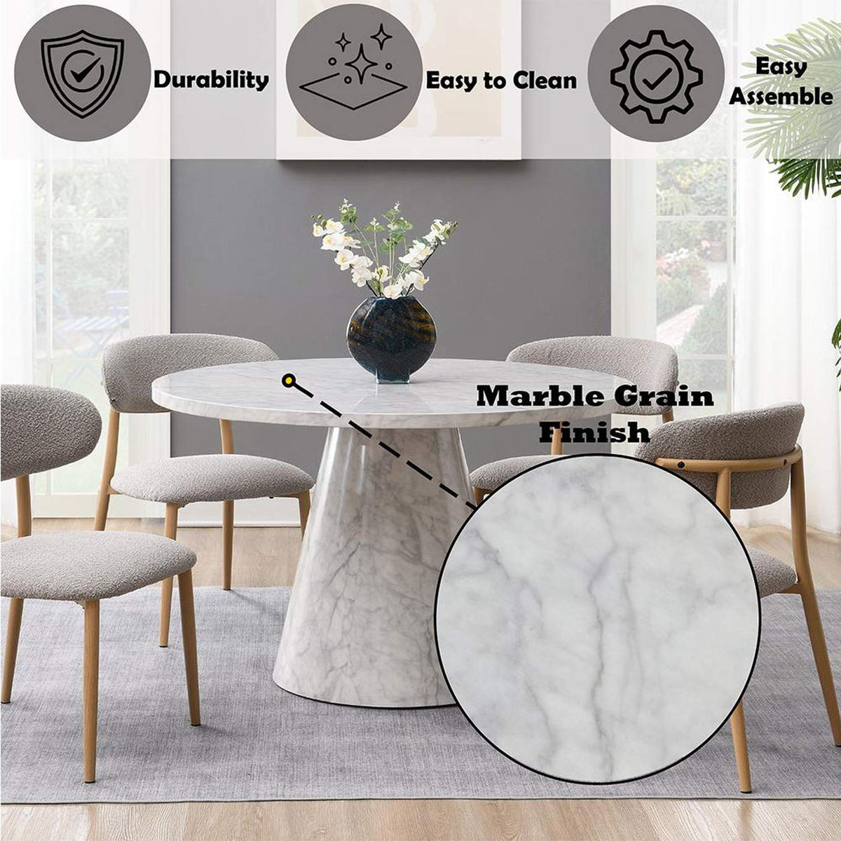 DN03715 Kacey Round Dining Table