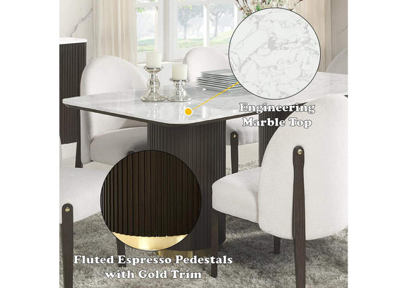 DN03940 Clayten Dining Table with Marble Top
