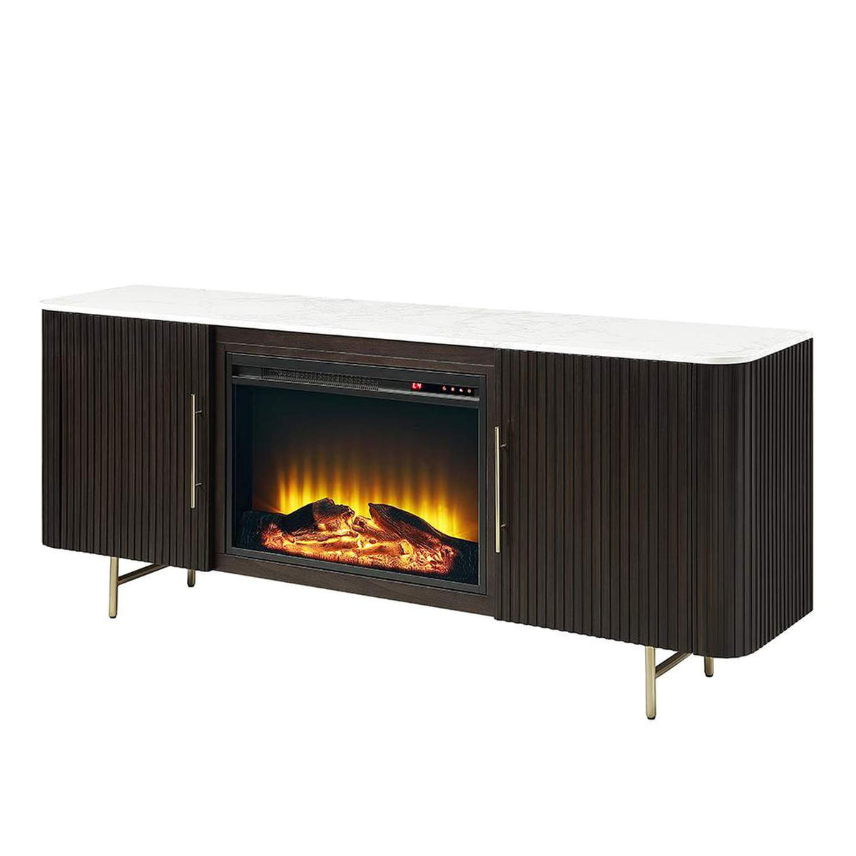 DN03944 Clayten Server with Marble Top and Fireplace