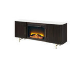 DN03944 Clayten Server with Marble Top and Fireplace