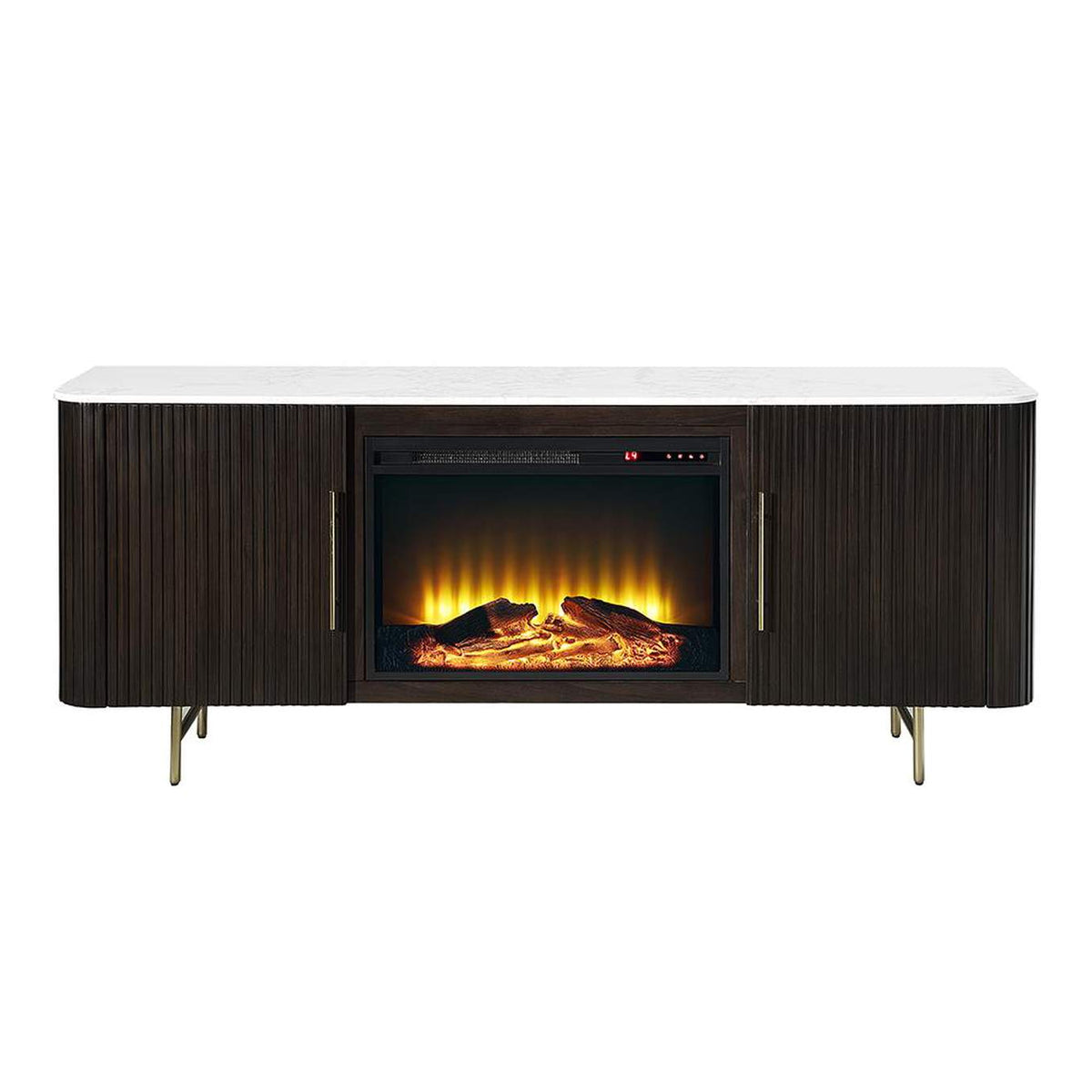 DN03944 Clayten Server with Marble Top and Fireplace