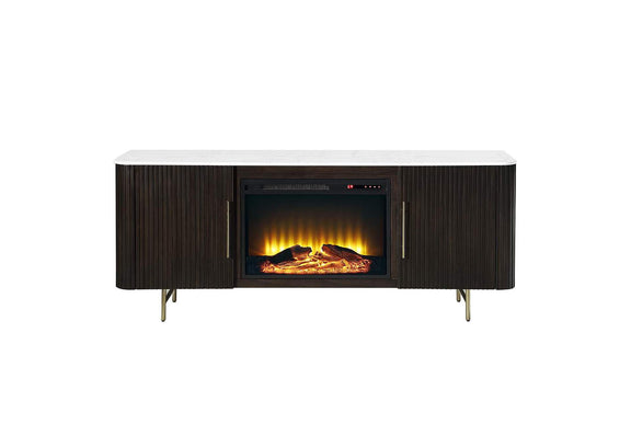 DN03944 Clayten Server with Marble Top and Fireplace