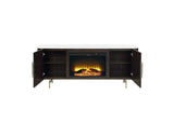 DN03944 Clayten Server with Marble Top and Fireplace