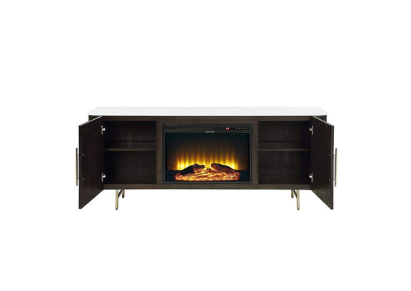 DN03944 Clayten Server with Marble Top and Fireplace