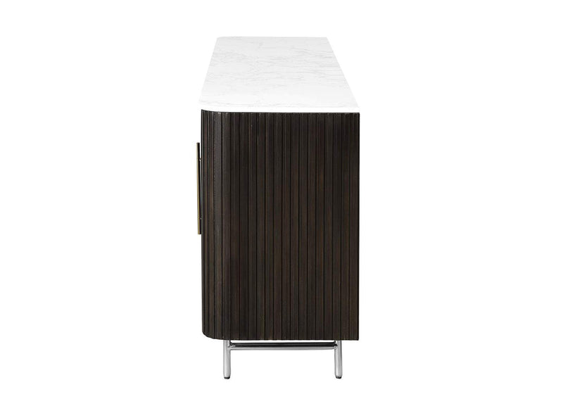 DN03944 Clayten Server with Marble Top and Fireplace