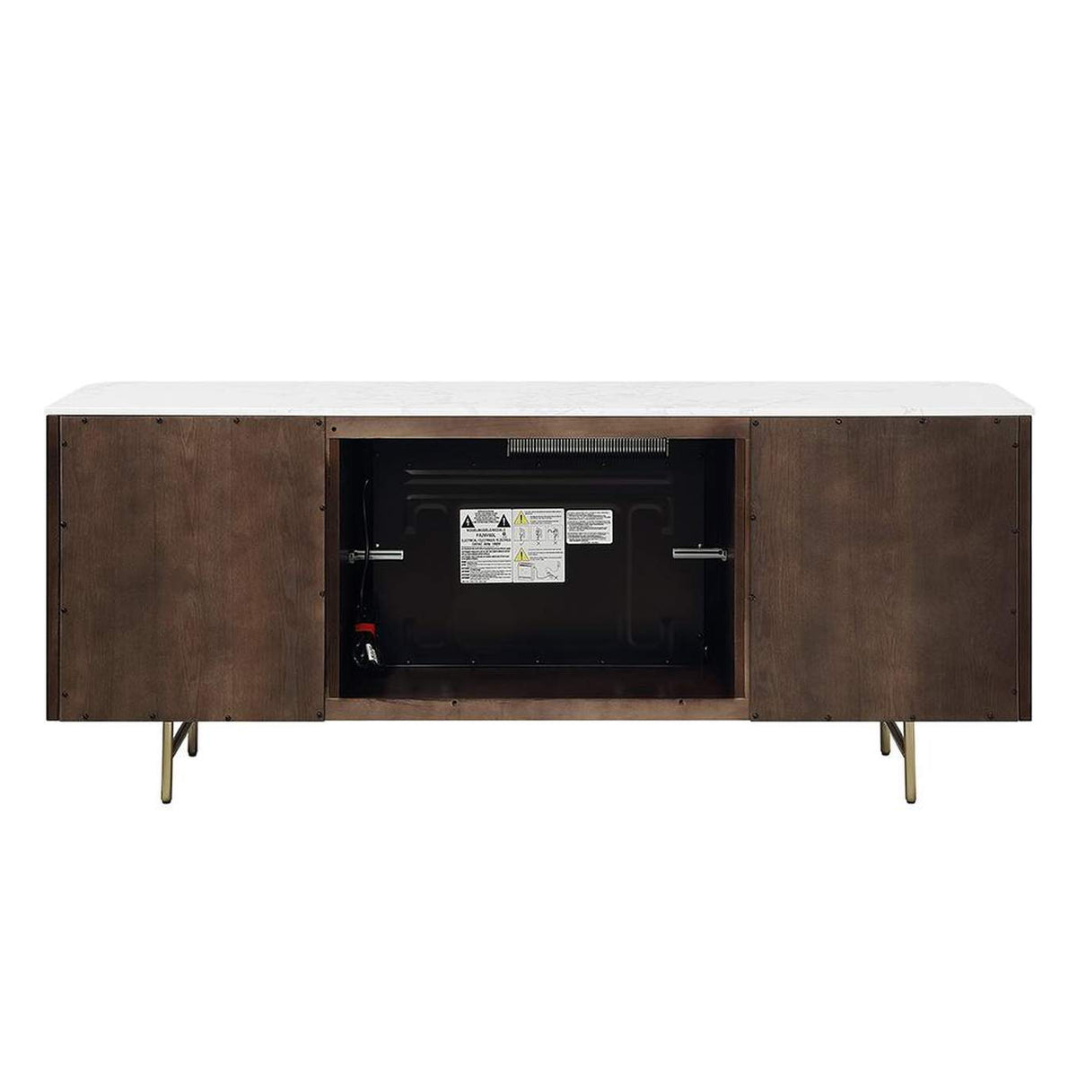 DN03944 Clayten Server with Marble Top and Fireplace