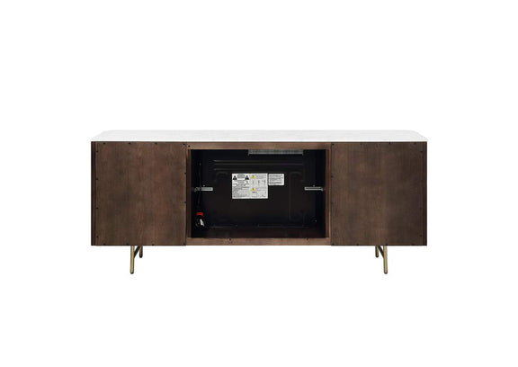 DN03944 Clayten Server with Marble Top and Fireplace