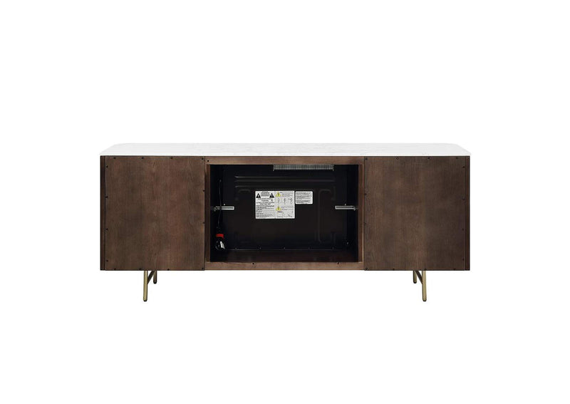 DN03944 Clayten Server with Marble Top and Fireplace