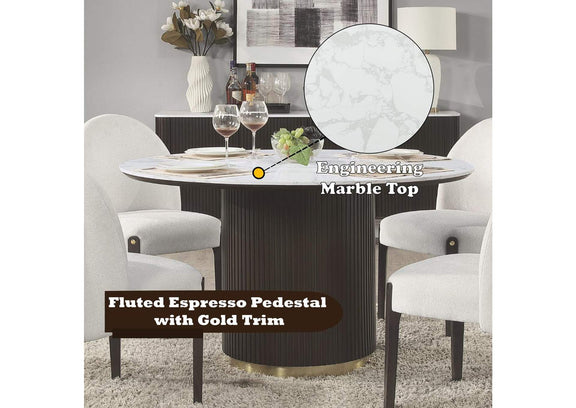 DN03950 Clayten Round Dining Table with Marble
