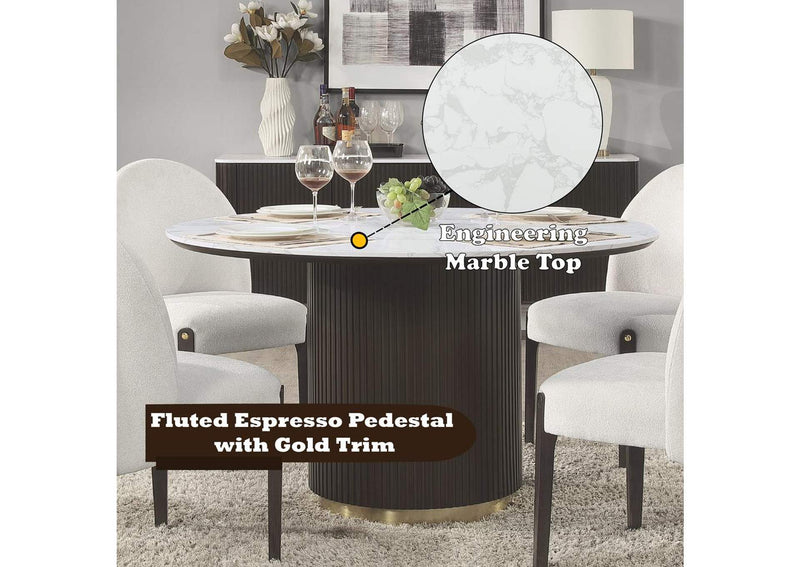 DN03950 Clayten Round Dining Table with Marble