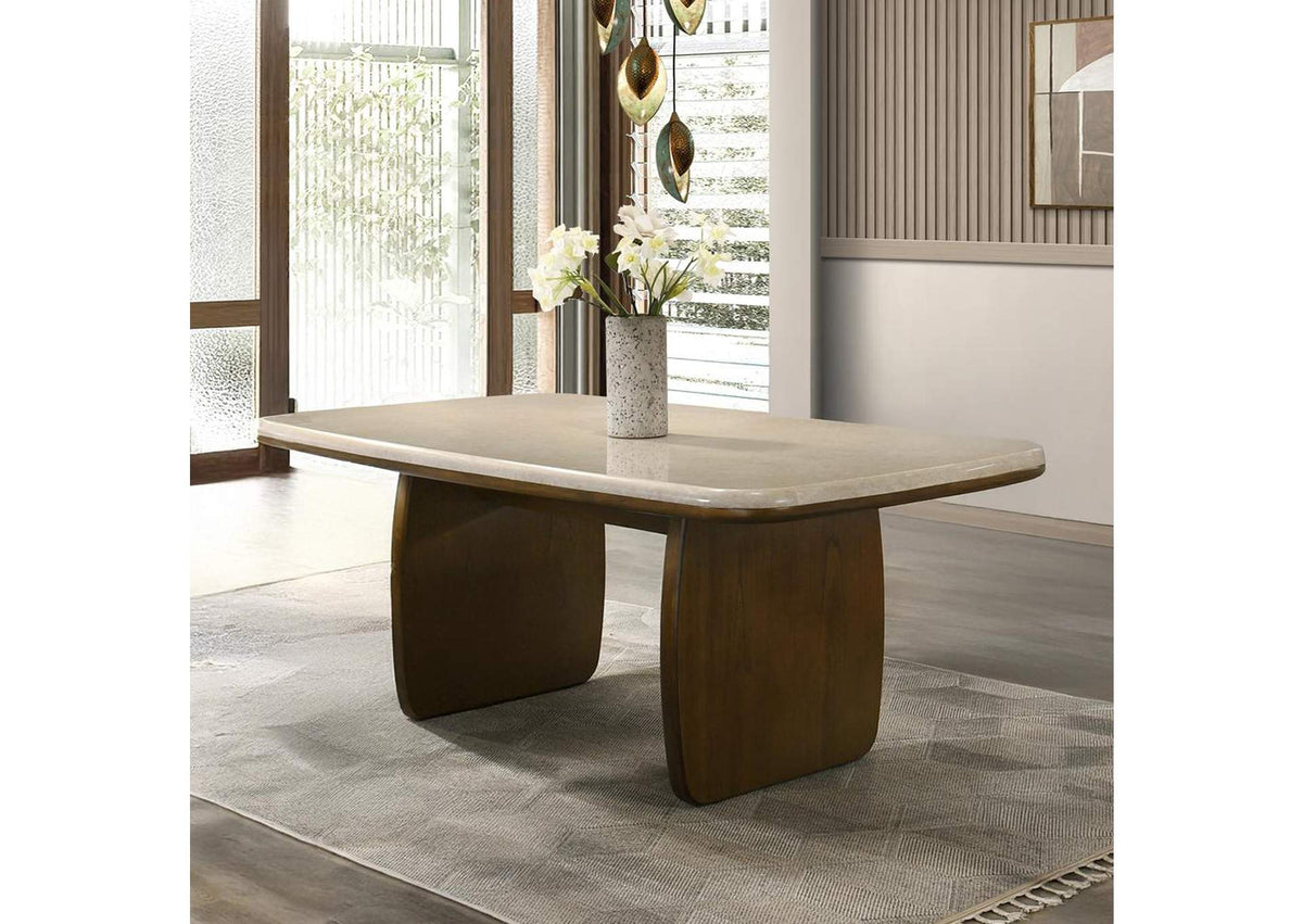 DN04665 Kasha Dining Table with Natural Marble Top