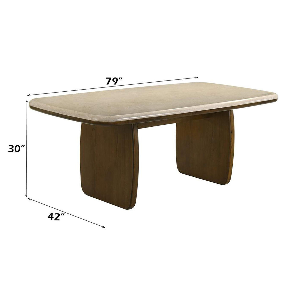DN04665 Kasha Dining Table with Natural Marble Top