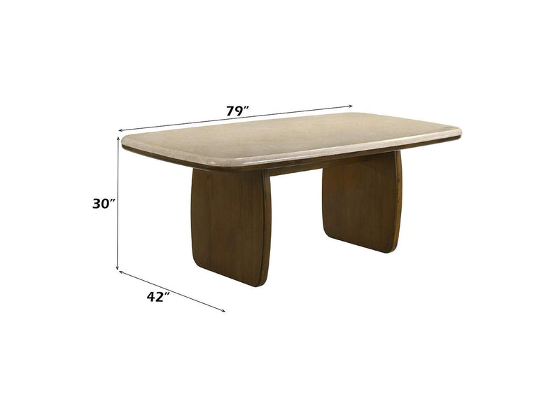 DN04665 Kasha Dining Table with Natural Marble Top