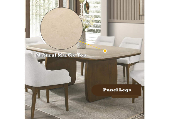 DN04665 Kasha Dining Table with Natural Marble Top