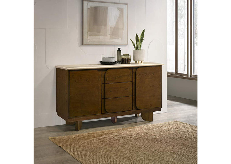 DN04668 Kasha Server with Natural Marble Top