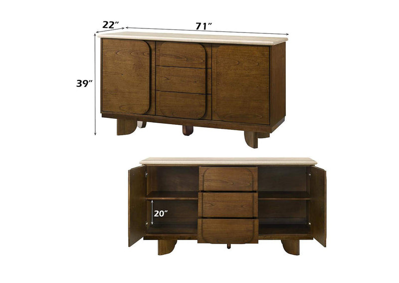 DN04668 Kasha Server with Natural Marble Top