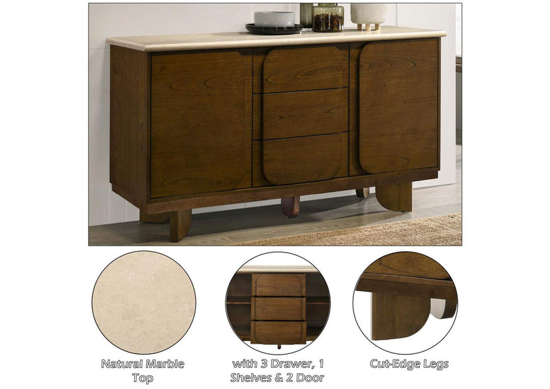 DN04668 Kasha Server with Natural Marble Top
