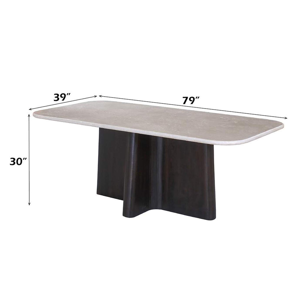 DN04775 Jacory Dining Table with Bottocino Marble Top