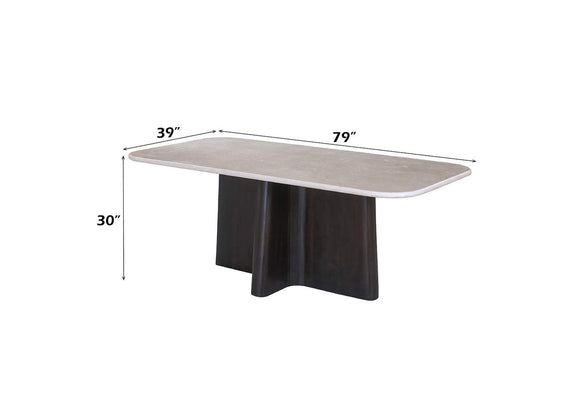 DN04775 Jacory Dining Table with Bottocino Marble Top