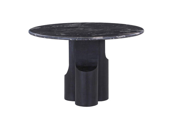 DN04795 Kinton Round Dining Table with Natural Marble Top
