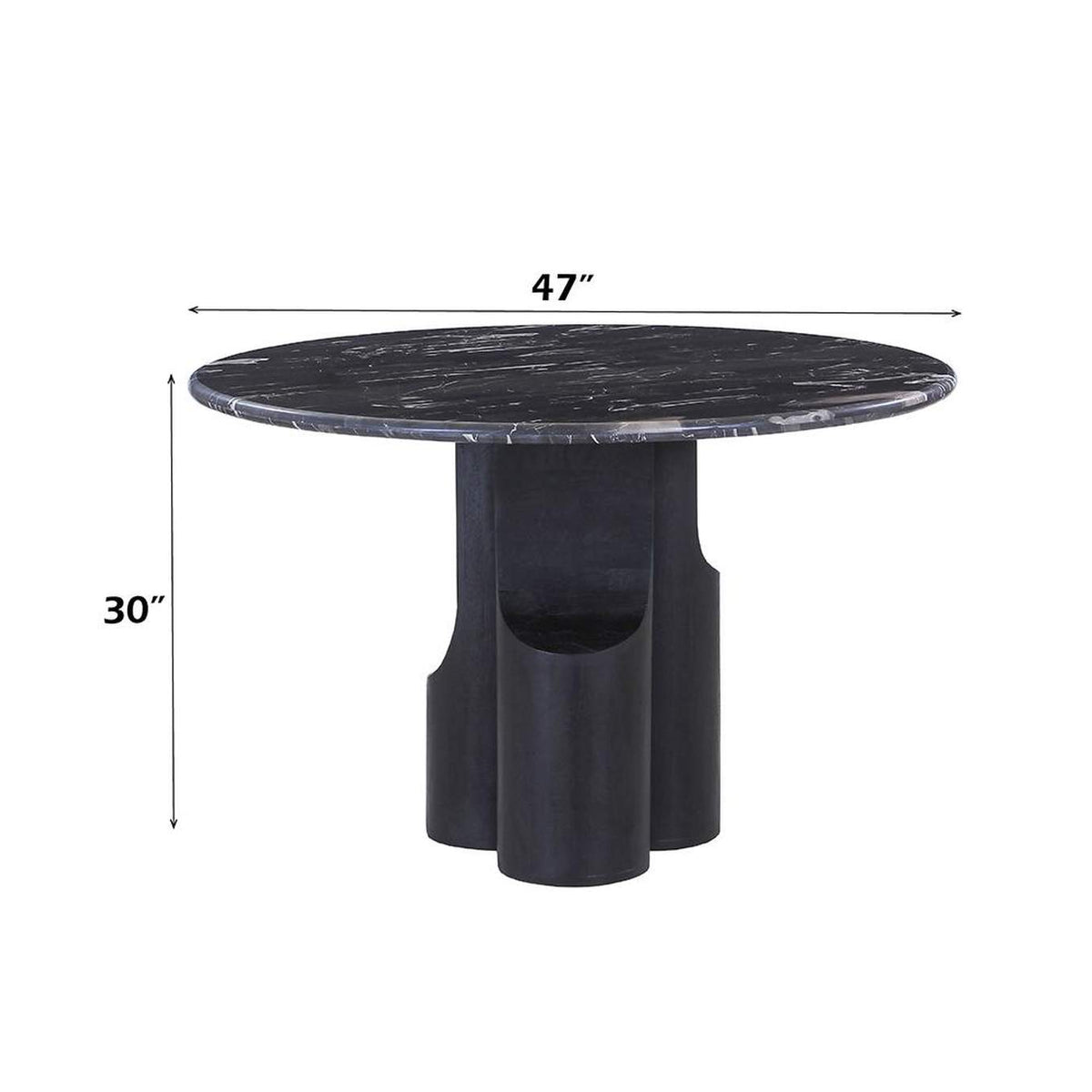 DN04795 Kinton Round Dining Table with Natural Marble Top