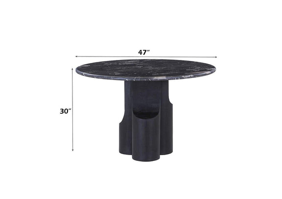 DN04795 Kinton Round Dining Table with Natural Marble Top