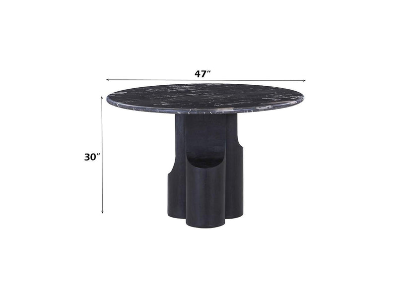 DN04795 Kinton Round Dining Table with Natural Marble Top