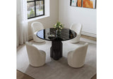 DN04795 Kinton Round Dining Table with Natural Marble Top