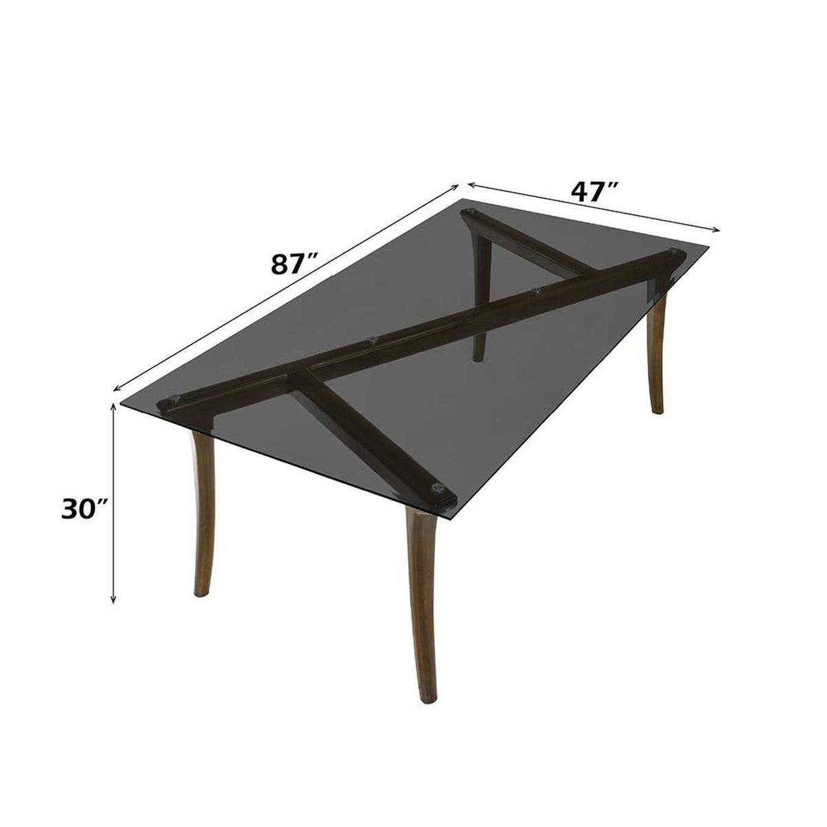 DN06150 Danzel Dining Table with Glasss Top