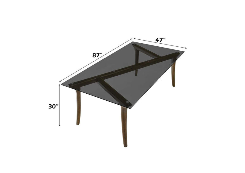 DN06150 Danzel Dining Table with Glasss Top